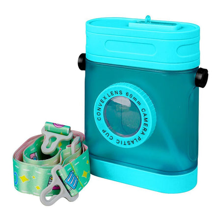 Convex Lens 60Mm Camera Plastic Cup Water Bottle With Strap, Light Blue, YF2301 - Main Image