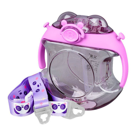 Doughnut Spray Cup Plastic Water Bottle With Strap, 450ml Capacity, Purple, TQ1029 - Main Image