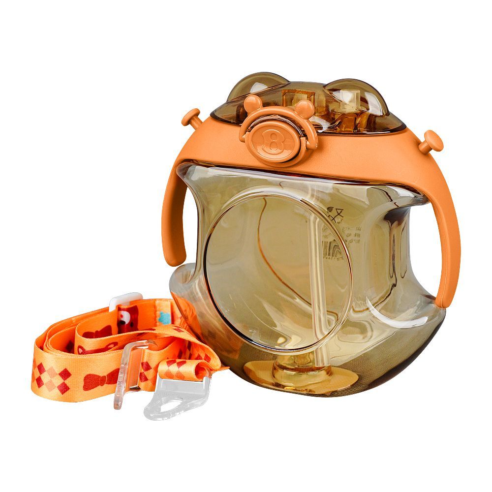 Doughnut Spray Cup Plastic Water Bottle With Strap, 450ml Capacity, Brown, TQ1029 - Main Image