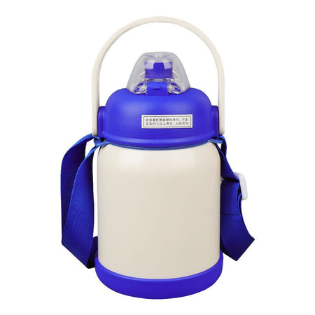Cartoon 316 Stainless Steel Thermos Cup With Strap & Straw, Leakproof, Blue, 700ml Capacity, NYB2022073 - Image 2
