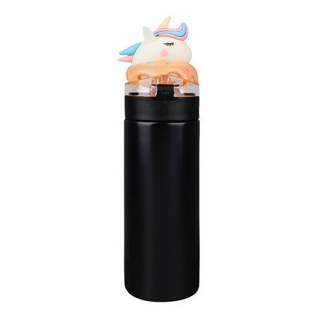 Unicorn Plastic Vacuum Cup Water Bottle, Leakproof Ideal For Office, School & Outdoor, Black, GWD001 - Image 2