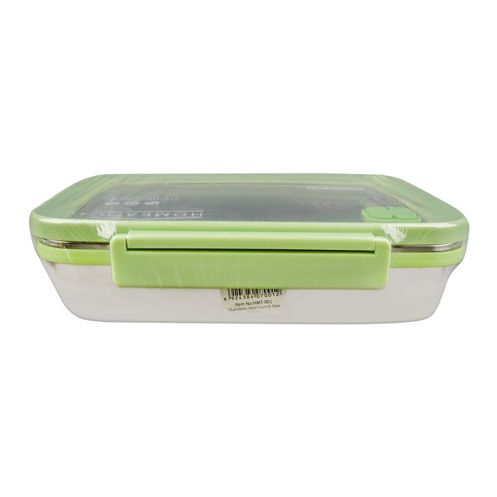 Homeatic Stainless Steel Lunch Box, Single Compartment, 900ml Capacity, Green, HMT-001 - Image 2