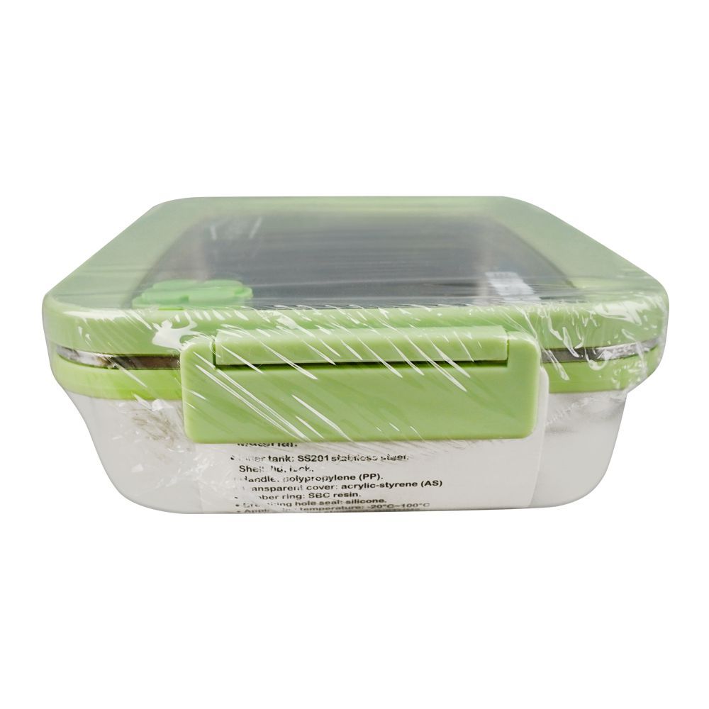 Homeatic Stainless Steel Lunch Box, Single Compartment, 900ml Capacity, Green, HMT-001 - Image 3