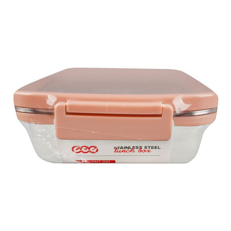 Homeatic Stainless Steel Lunch Box, Single Compartment, 900ml Capacity, Pink, HMT-001 - Image 3