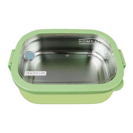 Homeatic Stainless Steel Lunch Box, Single Compartment, 1300ml Capacity, Green, HMT-006 - Main Image