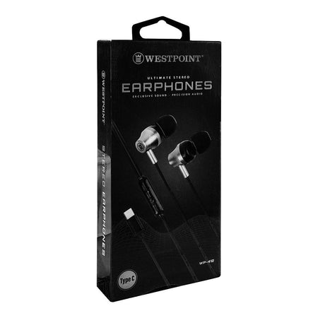 West Point Ultimate Stereo Type C Earphones, Black, WP-412 - Image 2