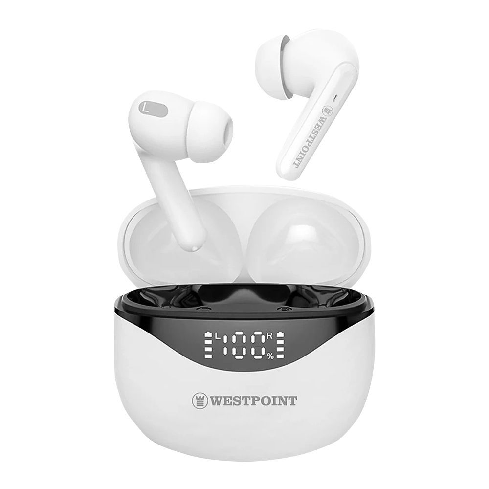 West Point Sound Stream Wireless ANC Earbuds, White, WP-110 - Main Image