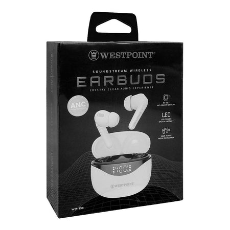 West Point Sound Stream Wireless ANC Earbuds, White, WP-110 - Image 2