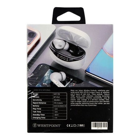 West Point Sound Stream Wireless ANC Earbuds, White, WP-110 - Image 3