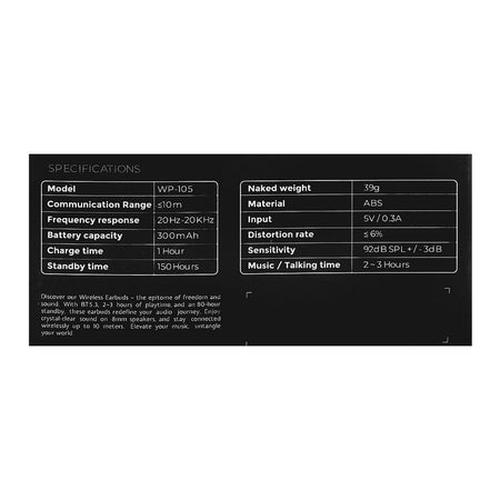 West Point Sound Stream Wireless ANC Earbuds, Black, WP-105 - Image 5
