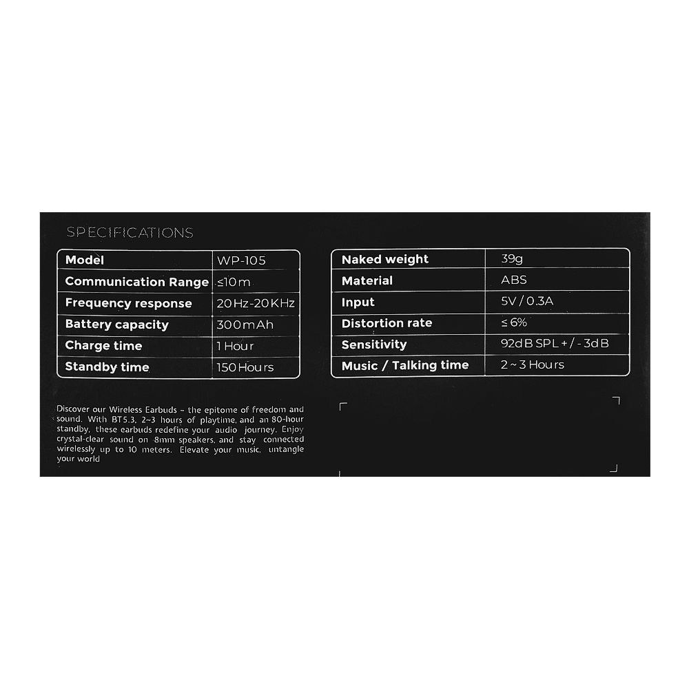 West Point Sound Stream Wireless ANC Earbuds, Black, WP-105 - Image 5