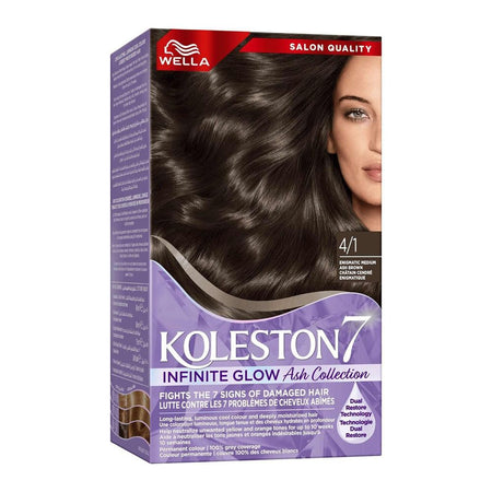Wella Koleston Supreme Hair Color, Infinite Glow Ash 4/1 Enigmatic Medium Ash Brown - Main Image