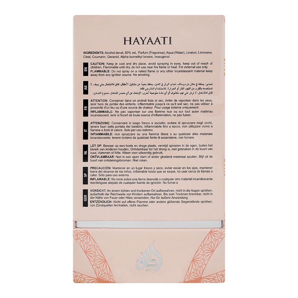 Lattafa Hayaati Florence, Eau De Parfum, For Women, 100ml - Image 3