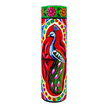 Star Shine Truck Art Hand Printed Pigeon & Pakistan Flag Water Bottle, Leak Proof Insulated, 500ml - Main Image