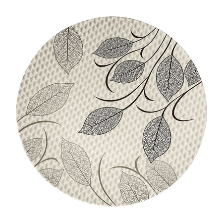 Sky Melamine Thal, Large, Grey, Leaf Print, 18 Inches, Elegant Serving Plate, Durable Design - Image 2