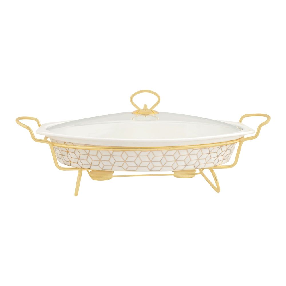 Brilliant Oval Casserole With Warmer Rack, 15-Inches, BR0149 - Main Image