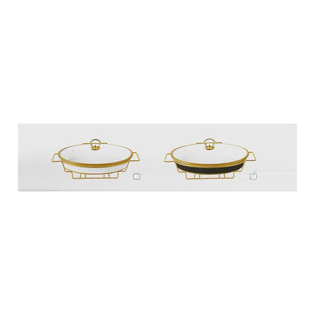 Brilliant 14.5" Oval Casserole Serving Dish With Candle Stand/Rack - Buffet Food Warmer, BR1004 - Image 3