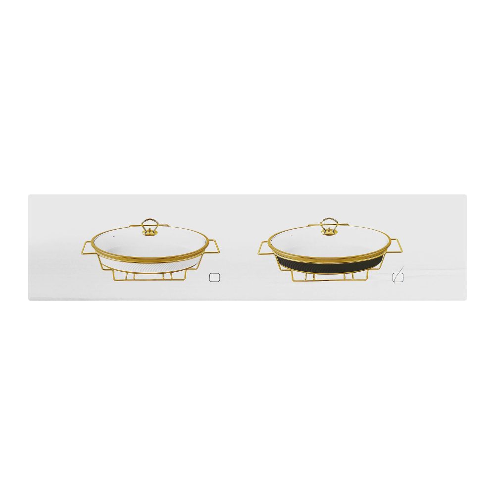 Brilliant 14.5" Oval Casserole Serving Dish With Candle Stand/Rack - Buffet Food Warmer, BR1004 - Image 3