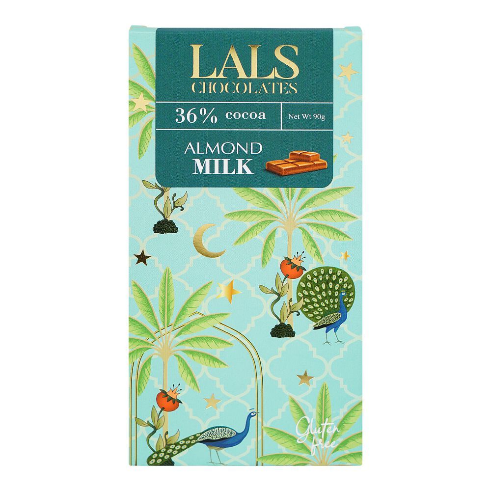 Lals Chocolate 36% Cocoa Almond Milk, Gluten Free, No Palm Oil, Preservatives and Food Colors, 90g - Main Image