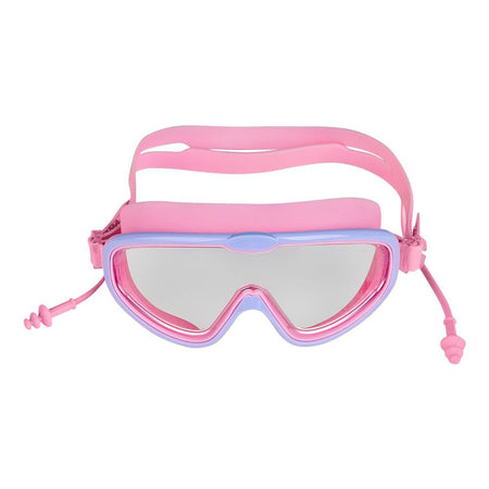 Swimming Goggles For Kids 6-12 Years With Ear Plug, Wide View, Anti Fog & UV, Blue/Pink, 158AF - Image 3