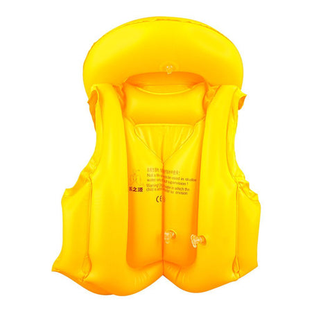 Swimming Inflatable Lifejacket With Head Protection, Swimming Vest For Kids, Yellow - Image 3