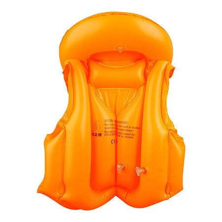 Swimming Inflatable Lifejacket With Head Protection, Swimming Vest For Kids, Orange - Image 3