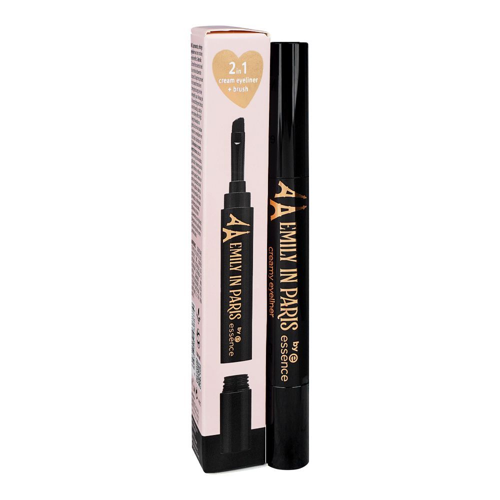 Essence Emily In Paris 2 In 1 Creamy Eyeliner+Brush, Vegan, 1.2g, 01 - Image 2