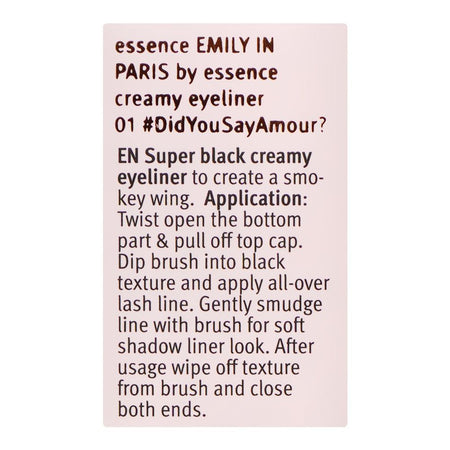 Essence Emily In Paris 2 In 1 Creamy Eyeliner+Brush, Vegan, 1.2g, 01 - Image 6