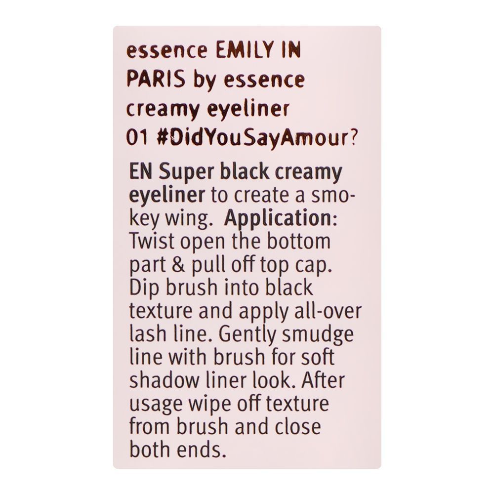 Essence Emily In Paris 2 In 1 Creamy Eyeliner+Brush, Vegan, 1.2g, 01 - Image 6