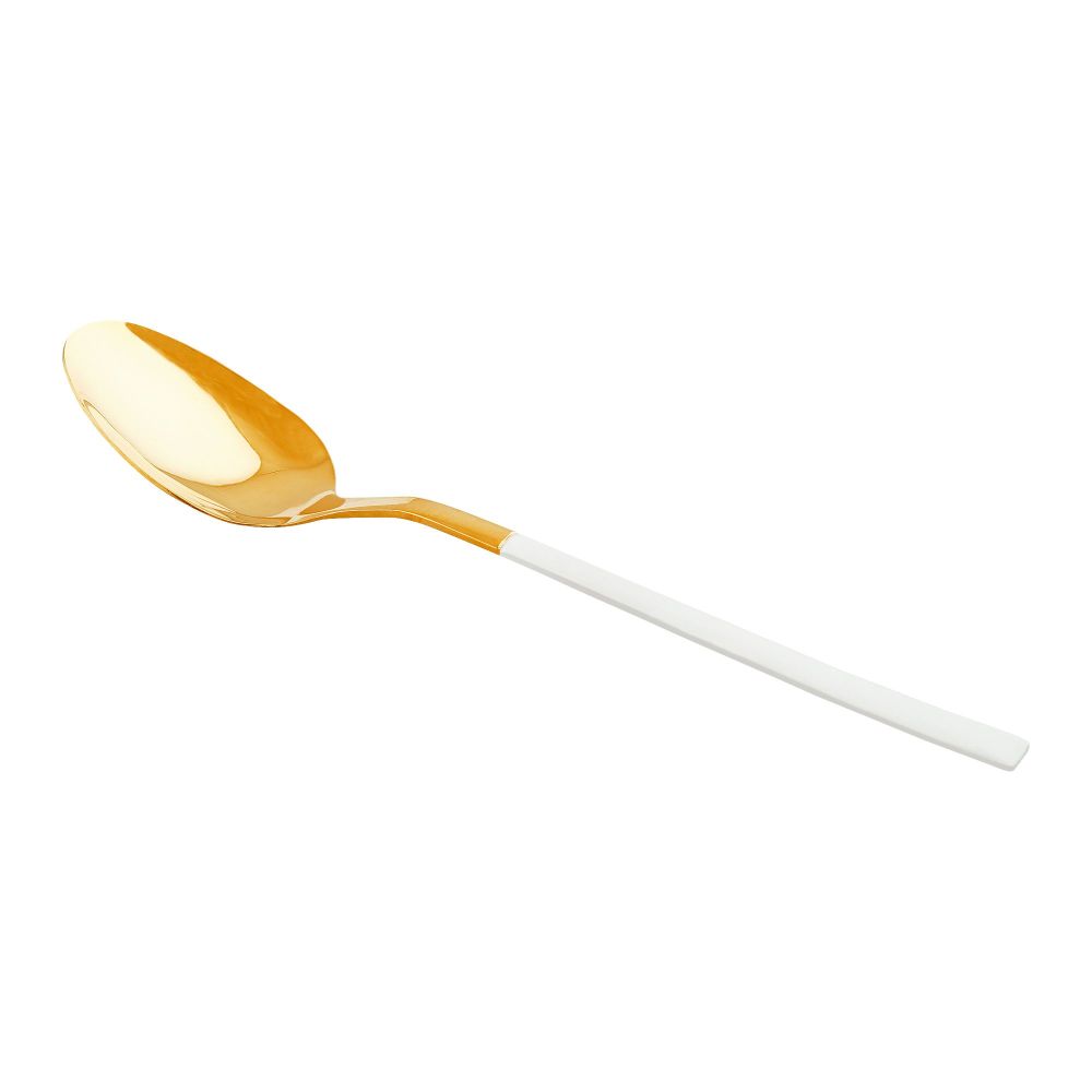Dinette Stainless Steel Tea Spoon Set, White & Gold, 6-Pack, CC-003 - Main Image