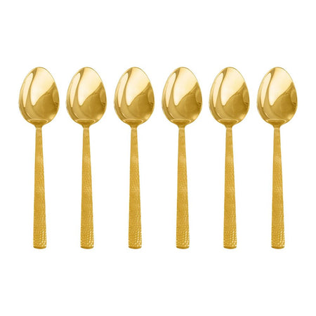 Dinette Stainless Steel Table Spoon Set, Gold 100c, 6-Pack, DY-001 - Image 2