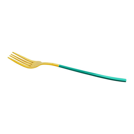 Chucan Stainless Steel Table Fork Set, Green & Gold, 6-Pack, CC-011 - Image 2