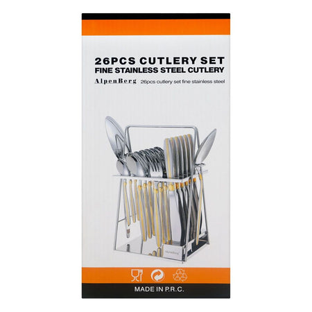 Alpen Berg Stainless Steel Cutlery Set, 26-Pack, QQ115 - Image 4