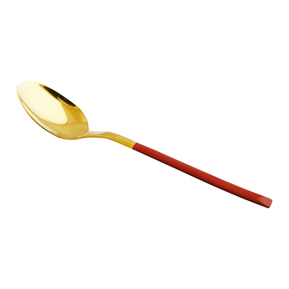 Chucan Stainless Steel Tea Spoon Set, Red & Gold, 6-Pack, CC-006 - Image 2