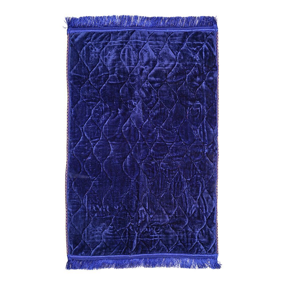 Plushmink Sujood Plain Single Janamaz/Prayer Mat, Gift Box, Blue, F404049 - Main Image