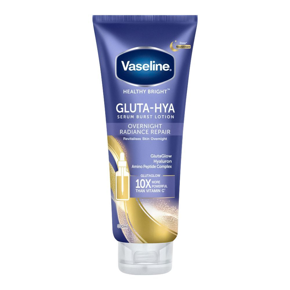Vaseline Healthy Bright Gluta-Hya Over Night Radiance Repair Serum Burst Lotion, Revitalizes Skin Overnight, 330ml - Main Image