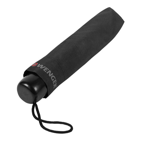 Wenger Travel Umbrella With Wrist Strap, Blend Of Style & Function, Swiss Designed, Black, 611887 - Image 2