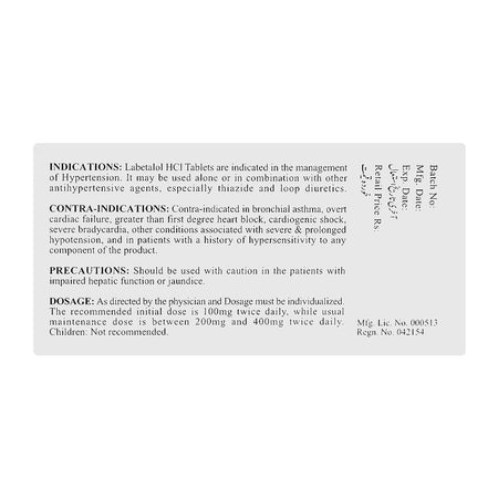 Zafa Pharmaceuticals Labetalol Hci Tablet, 100mg, 20-Pack - Image 2