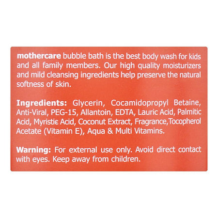 Mothercare Bubble Bath Milk & Coconut 3in1 Shampoo, Conditioner & Body Wash, Vitamin E, 550ml - Image 3