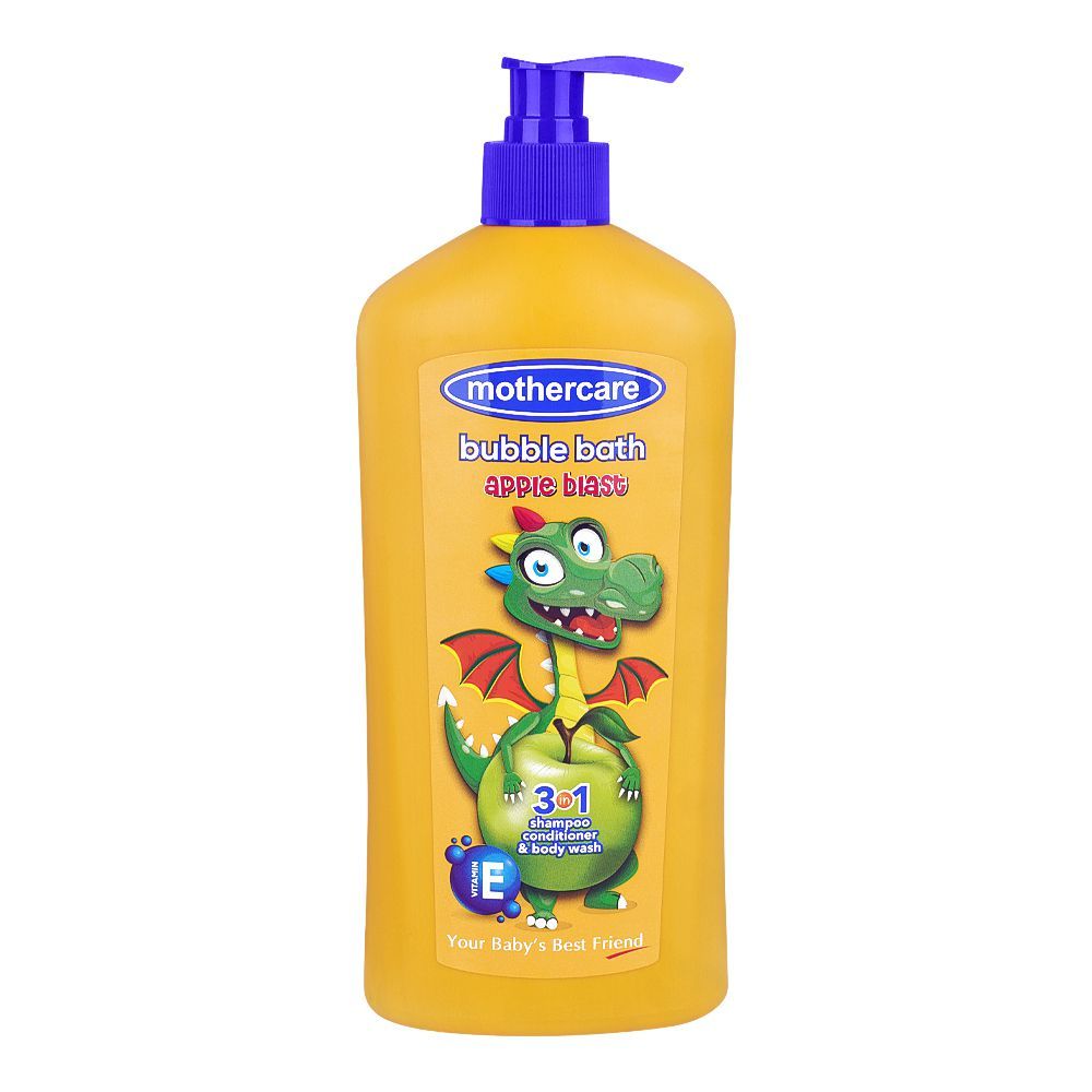 Mothercare Bubble Bath Apple Blast 3in1 Shampoo, Conditioner & Body Wash, Vitamin E, 550ml - Main Image