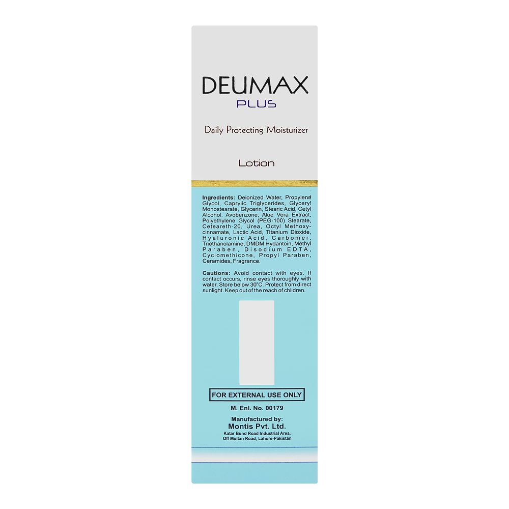 Deu Tech Deumax Plus Lotion, Ceramides, Hyaluronic Acid, SPF20, For Dry Skin, 110ml - Image 2