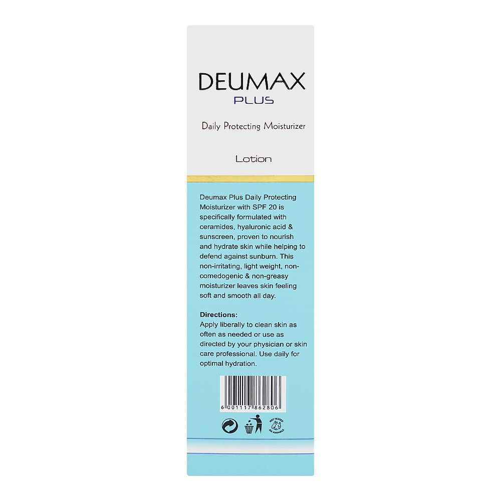 Deu Tech Deumax Plus Lotion, Ceramides, Hyaluronic Acid, SPF20, For Dry Skin, 110ml - Image 3