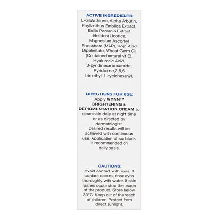 Wynn Brightening & Depigmentation Cream, Anti-Aging, Repair Sun Damage, For All skin types, 30g - Image 5