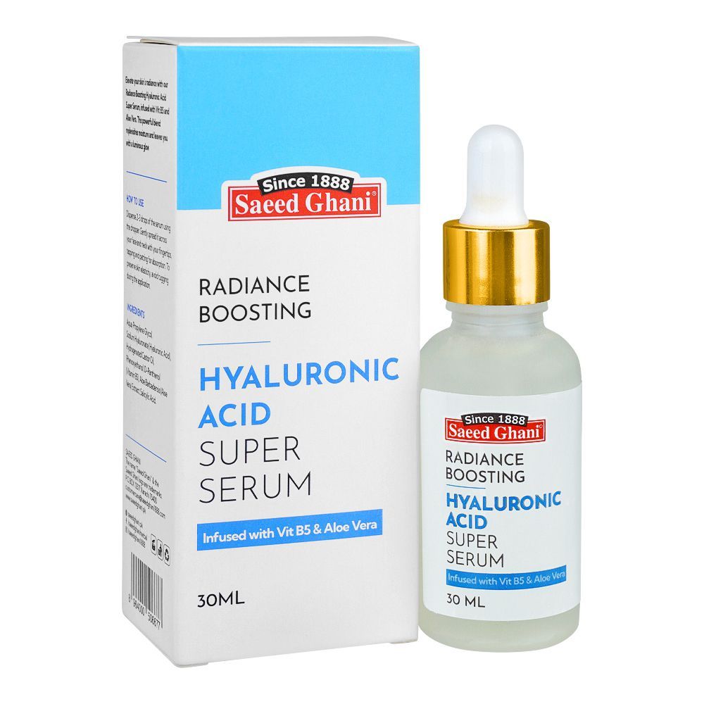 Saeed Ghani Radiance Boosting Hyaluronic Acid Super Serum, Infused With Vitamin B5 & Aloe Vera, 30ml Main Image