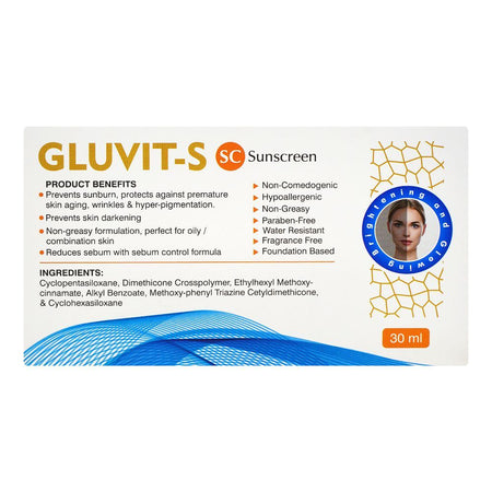Gluvit's Sunscreen SPF-60, PA+++, For Acne Prone, Oily & Normal Skin, Revive Your Skin, 30ml - Image 2