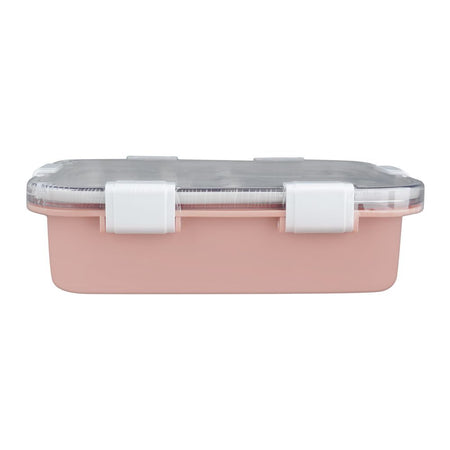 Stainless Steel Lunch Box, 3 Compartments, Spoon & Chop Stick, 400ml, Pink, 7.1in (H) x 4.5in (W) x 2in (D), 7059 - Image 3