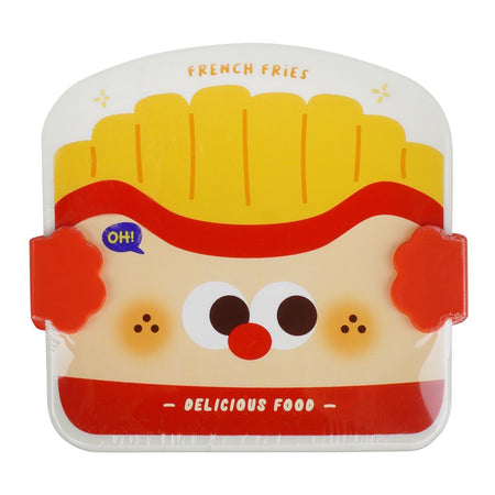 Plastic Lunch Box, 3 Compartments, Spoon & Fork, 1200ml, Red, 5.5in (H) x 5.1in (W) x 2.6in (D), 6824 - Image 2