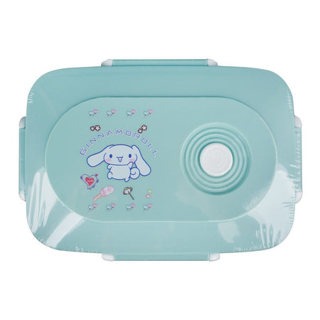 Cinnamoroll Plastic Lunch Box, 3 Compartments, Spoon & Fork, 1100ml, Sea Green, 7.3in (H) x 4.7in (W) x 2in (D), Tq-158 - Image 2