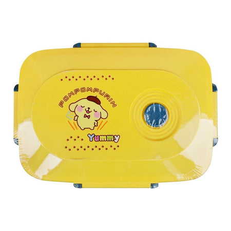 Pompompurin Plastic Lunch Box, 3 Compartments, Spoon & Fork, 1100ml, Yellow, 7.3in (H) x 45.3in (W) x 2.2in (D), Tq-158 - Image 2