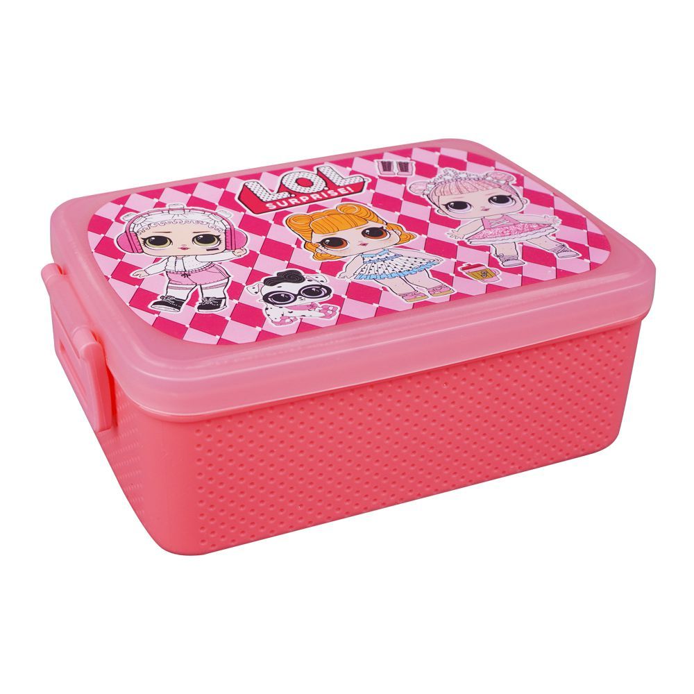 Unicorn Plastic Lunch Box, Dark Pink, 5.9in (H) x 4.1in (W) x 2in (D), Tq28-31 - Main Image
